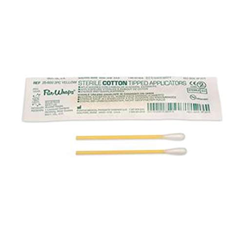 Puritan 25-806-10WC Cotton Tipped Sterile Applicators/Swabs with Wood Shaft, 1/10" Diameter x 6" Length (Box of 200)