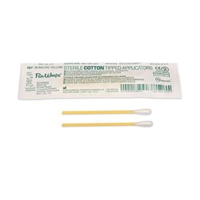 Puritan 25-806-1PC Individually Wrapped Cotton Tipped Sterile Applicators/Swabs with Plastic Shaft, 1/10 Diameter, 6 Overall Length (Case of 1000)