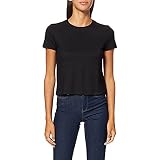 Mavi Damen Short Sleeve Top, Schwarz (Black 900), Medium (Slim)