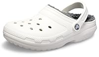 Crocs Unisex Adult Classic Lined Clog, White/Grey, US M7W9
