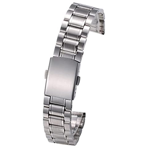 JISHZ Watch Strap 12mm 14mm 16mm 18mm 20mm 22mm 24mm Width Strap Stainless Steel Strap Folding Clasp Watch Accessory Tool (Color : Silver, Size : 14mm) Cover