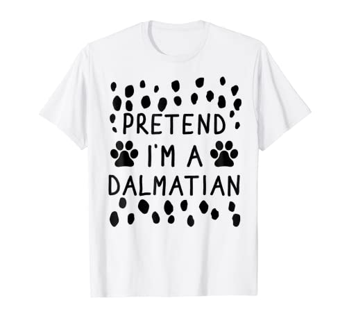 Fai finta di essere un cane dalmata divertente pigro Halloween costume fai da te Maglietta