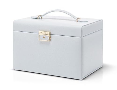 Vlando ジュエリーボックス アクセサリーケース ジュエリー 収納 大容量 メイクボックス ピアス リング ネックレス イヤリング 小物入れ ボックス 鏡付き 仕切り 引き出し ジュエリーバッグ レディース 女の子 誕生日 プレゼント エレガント 人気