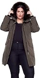 ALPINE NORTH Women’s Navy Vegan Down Long Parka Jacket (Plus Size) - Water Repellent, Windproof, Ins