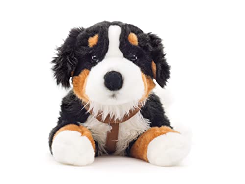 Uni-Toys - Berner Sennenhund mit Geschirr, liegend - 62 cm (Länge) - Plüsch-Hund, Haustier - Plüschtier, Kuscheltier