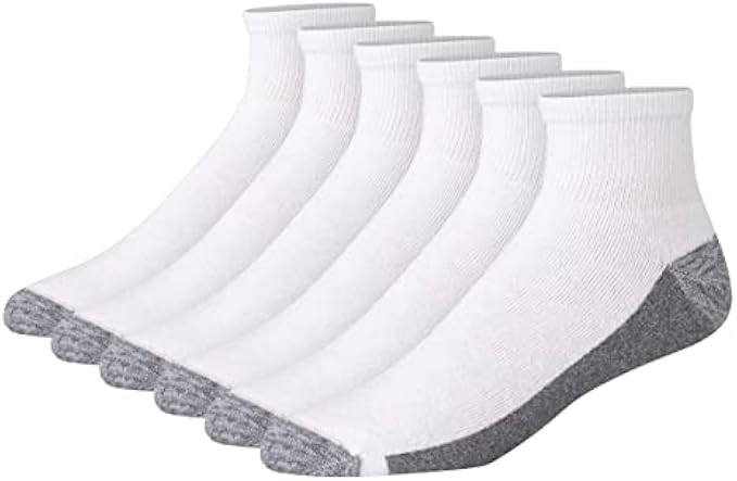 Hanes mens Hanes Men's Max Cushion Ankle Socks, 6-pair Pack Casual Sock, White, 6 12 US