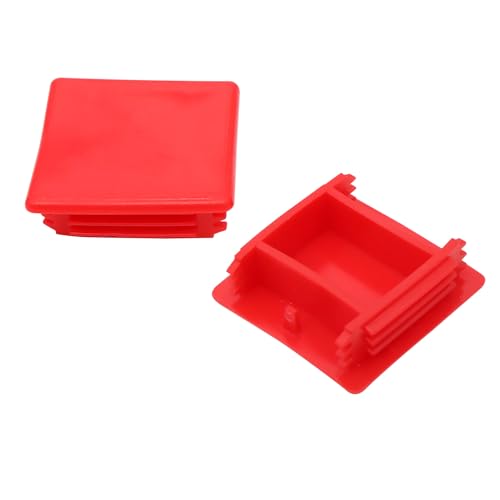 Image of 12 Pieces 1-5 /8 inch Plastic Strut Channel End Caps, Red PVC Metal Channels Protective Covers, Square Plug End Cap to Protect Unistruts, Profiles