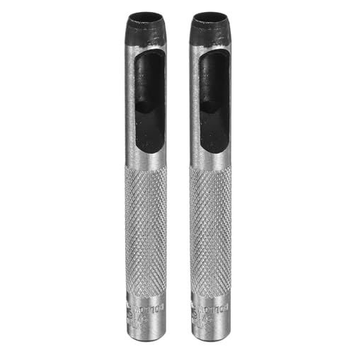 Image of sourcing map 2pcs Leather Round Hole Punch, 8mm Hollow Hole Puncher Cutter Carbon Steel Circle Hole Punching Cutting Tool for Belt/DIY Leather Craft