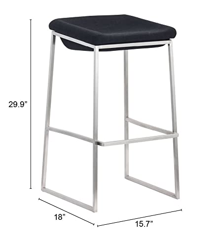 Zuo Lids Barstool (Set Of 2), Dark Gray #TOP6