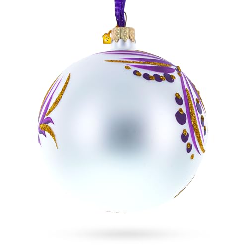 Boule de verre soufflé bleuet délicat pour éviter les décorations ternes