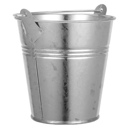 UPKOCH Kleiner Zinkeimer Pflanzgefäß 8cm Höhe Silberner Metalltopf Rustikale Deko für Blumen Garten Terrasse