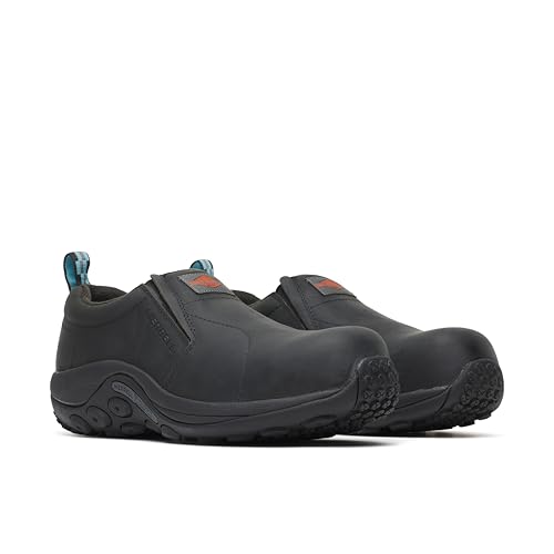 Merrell Women's Jungle Moc Leather Composite Toe Industrial Shoe, Black, 9.5 by Merrell - Used condition - Image 4