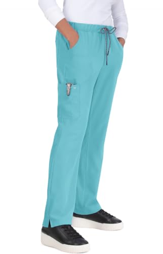 KOI Next Gen Everyday Hero Womens 5-Pocket Cargo Scrub Pants 4-Way Stretch Sea Glass XX-Small