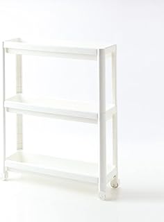 Shopivaa Easy Build Plastic Tidy Shelving Unit 3 Tiers 10kg Limit Multipurpose Shelves Organiser for Office Garage Bedroom Kitchen Bathroom Makeup Plants Closet (54cm x 18cm x 71cm, White)