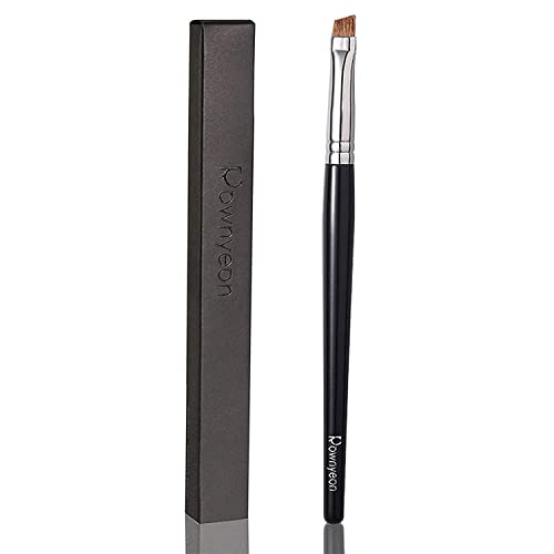 Rownyeon Eyebrow Brush Angled Eyeliner Brush Professional Angled Stiff For Makeup Firm Thin Natural Bristles Precision Brow Brush for gel powder cream