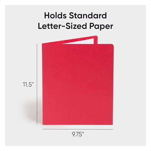 Smead Schwerer Ordner mit zwei Fächern, Briefgröße, Rot, 25 Stück pro Box (87859)