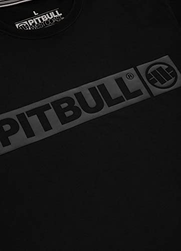 Koszulka męska Pitbull T-shirt z bawełny klasyczny krój regularny koszulka bawełniana Hilltop czarny, Czarny, M