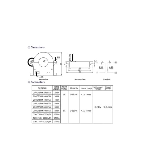 Transformateur de courant ZDKCT50M pour gestion énergie - 3