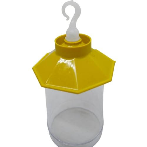 Kit 3 Bebedouros para Beija-Flor, Casa de Jardim, Bandeja com Poleiro, Amarelo, 250ml Cada