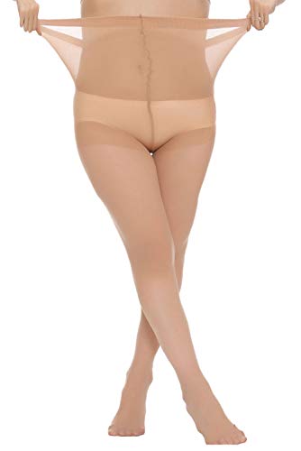 MANZI Women's Plus Size Tights XX-Large, Natural Nude
