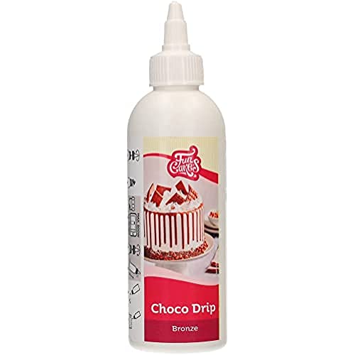 FunCakes Cake Drip Bronze: Köstlicher Geschmack, Einfach zu Verwenden, Perfekt für Tropfkuchen, Drip Geschmack nach Schokolade. Wiederverschließbare Packung 180 g.
