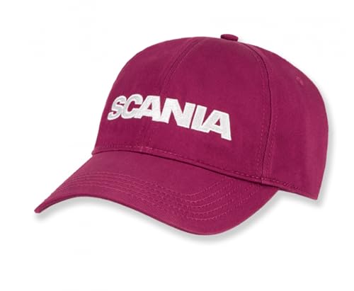 Official Scania Logo Wordmark Colour White on Maroon Red Colour Classic Trucker Baseball Cap Hat Unisex Gift
