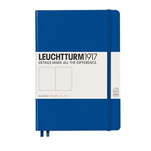 Leuchtturm1917 - Medium A5 Plain Hardcover Notebook (Royal Blue) - 251 Numbered Pages #TOP21