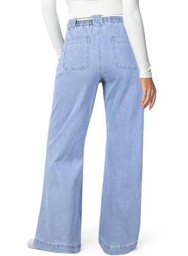 Astylish Jeans for Women Wide Leg Drawstring High Waisted Stretchy Straight Leg Jean Trendy 2025 Denim Pants2