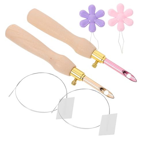 OSALADI Embroidery Punch Needle Set 6pcs Punch Needles Kit for Adults Beginners DIY Craft Kit Comfortable Wood Handles