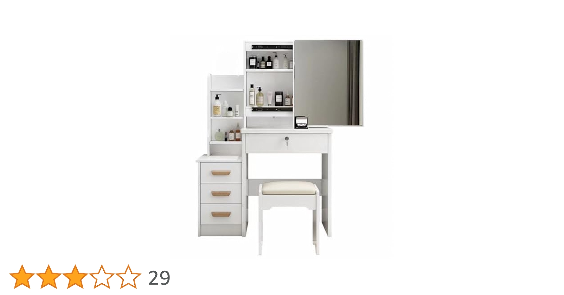 ドレッサー化粧台 梳妆台 化粧テーブル 化妆桌 (ホワイト) 64X37X45 Amazon｜ドレッサー 化粧台 鏡台 梳妆台 化妆台 化妆桌｜鏡台