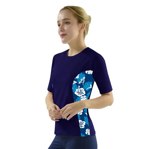 Private Island Women UPF50+ Swimsuit Short Sleeve Top T Shirt Rash Guard Workout (WRGTS)2