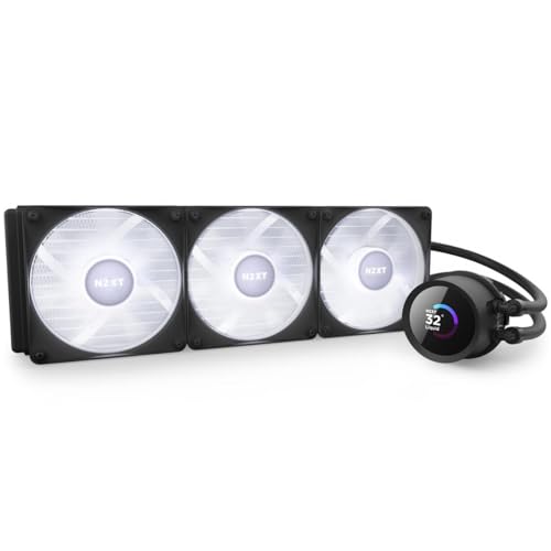 Image of NZXT Kraken 360 RGB - RL-KR360-B1-360mm AIO CPU Liquid Cooler - Customizable 1.54 inch Square LCD Display for Images, Performance Metrics and More - 3 x F120 RGB Core Fans - Black