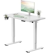 SANODESK 電動昇降式 E150 高さ調節デスク パソコンラック PCデスク 収納ボックス付き メモリー機能付き 人間工学 耐荷重60kg 在宅ワーク/オフィス用 二枚板