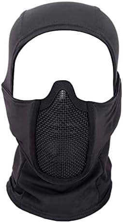 LEJUNJIE Tactical Gear Breathable Balaclava Mesh Mask Ninja Style Full Face Airsoft Mask Windproof Motorcycle Cycling Hood Neck Warmer