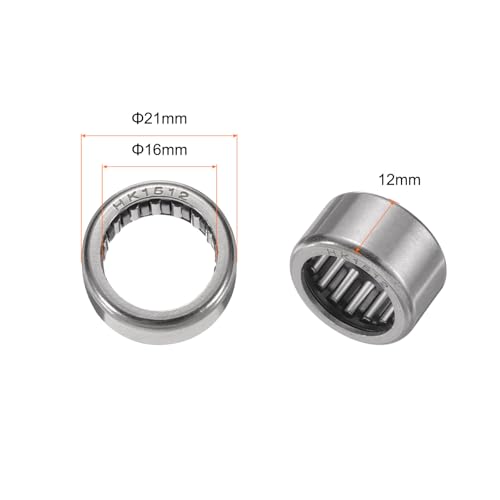QUARKZMAN 10 Stück HK1512 Nadellager 16x21x12mm, temperaturbeständiges Stahl-Lager