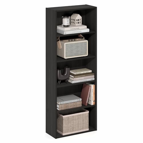Furinno Basic Book Shelf, 5-Tier Bookshelf, Storage Organizer Bookcase with