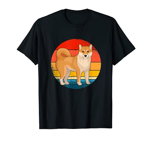 Shiba Inu Retro Motif Japan Dog T-Shirt, Black