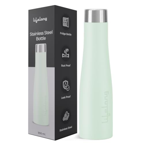 Lifelong Stainless Steel Water Bottle 950ml | Durable, Leak-Proof, Easy Grip, Rust Free, Easy-to-Clean, Odour-Free Bottle with Secure Cap for School, Travel, Gym & Work (LLBT03GL, Glacier)