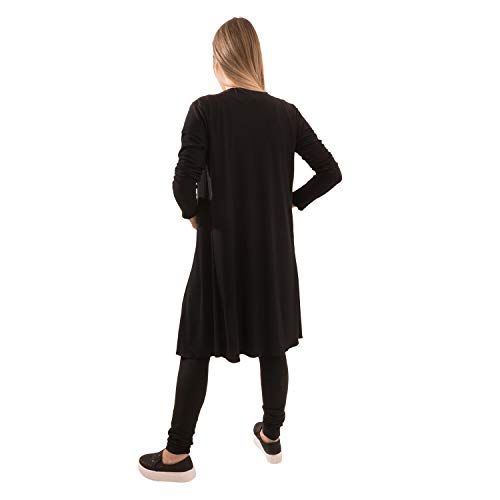 Kit c/2 Cardigan Longo Canelado Dooker - Feminino Cor:Preto - Cinza;Tamanho:Único;Gênero:Mulher