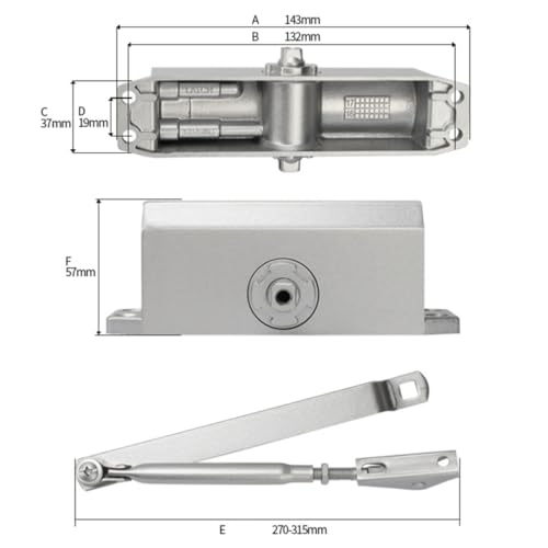 Cierrapuertas automático de aluminio con tornillos incluidos para puertas interiores de paso 8
