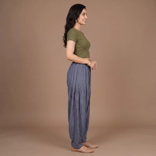 Image of FASHION GALLERY Women's Rayon Relaxed Fit Patiala Salwar with Full Length Drawstring Closure Type and Flexible Waist | Patiala Pant for Woman Free Size Fit Upto XXL