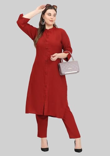 Image of SINDOORI Collar Kurta for Women Solid Colour S to 6XL Plus Size Kurta for Women