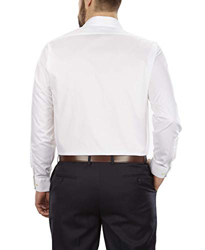 Van Heusen Men's Fit Dress Shirt Poplin Solid (Big And Tall), White, 19" Neck 34"-35" Sleeve #TOP1