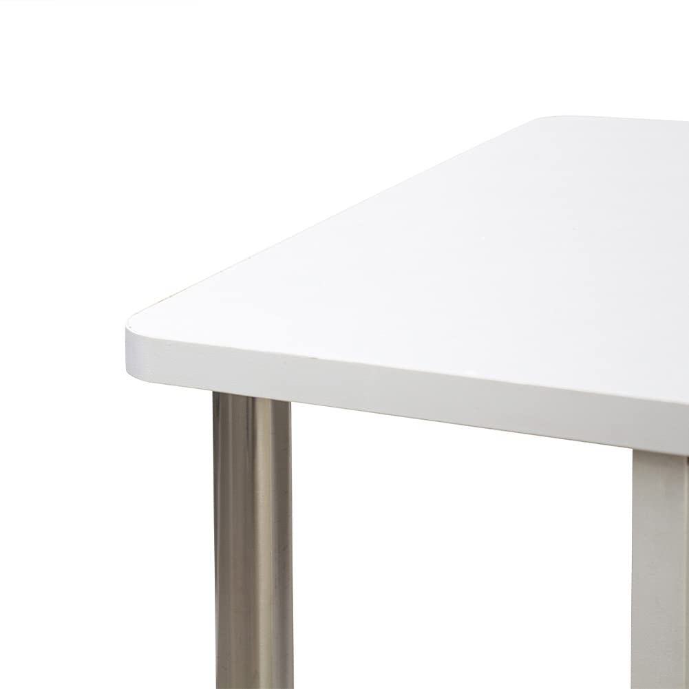 BAKAJI Carrello Porta Tv Bianco con 4 ruote Mobile orizzontale basso per Televisore Legno MDF Carrello Tavolino Moderno di Design Arredamento con Ripiani Mensole Portaoggetti Funzionale