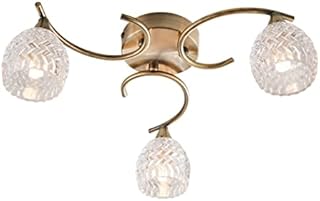 3 Light Semi Flush Light Finish: Antique Brass