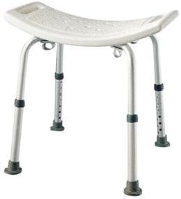 COMWIS Deluxe Aluminum Blow-Molded Bath Bench Without Back, White