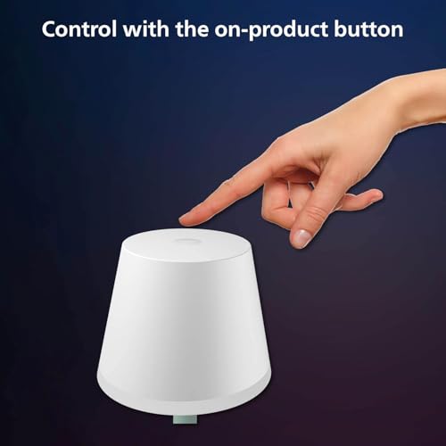 Philips Hue Go Smart Portable Table Lamp, White - White and Color Ambiance LED Color-Changing Light - 1 Pack - Indoor and Outdoor Use - Control with Hue App or Voice Assistant