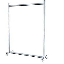 Clothing Display Rack, Floor-Standing Coat Rack, Metal Clothes Rail, Waterproof and Wear-Resistant Wear/Strong Bearing Capacity, Suitable for Cloakroom/Studio Silver 100X155Cm