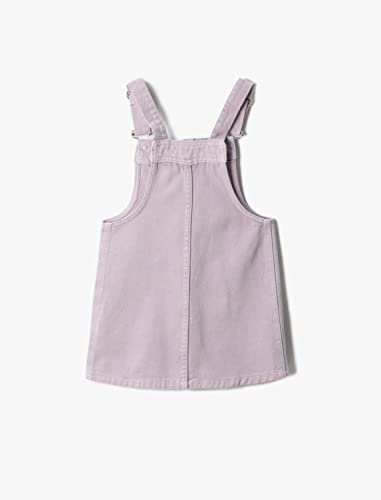 Koton Girls Overalls Dress Pocket and Button Detail Adjustable Suspenders with Metal Fastener