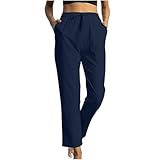 Pantalones De Lino Mujer Pantalón Lino Mujer Summer Calcas Mulher Pantalon Verano Chandal Playa Ancho Fluido Boho Chic Chino Mono Largo Yoga Cintura Alta Estampados Vestir XXXXL Piratas Traje